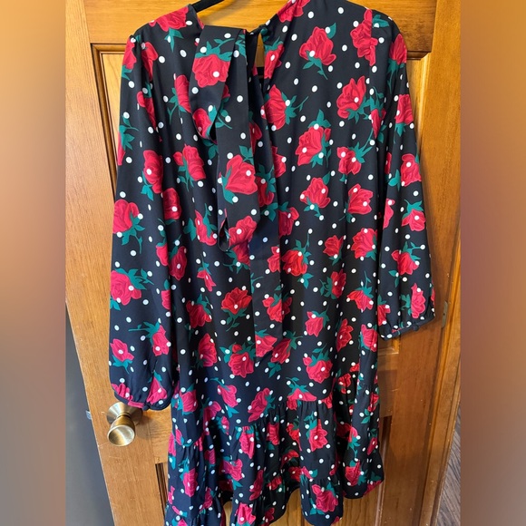 Kate Spade rose dot print, rondneck and center back keyhole closure shift dress - Picture 5 of 6